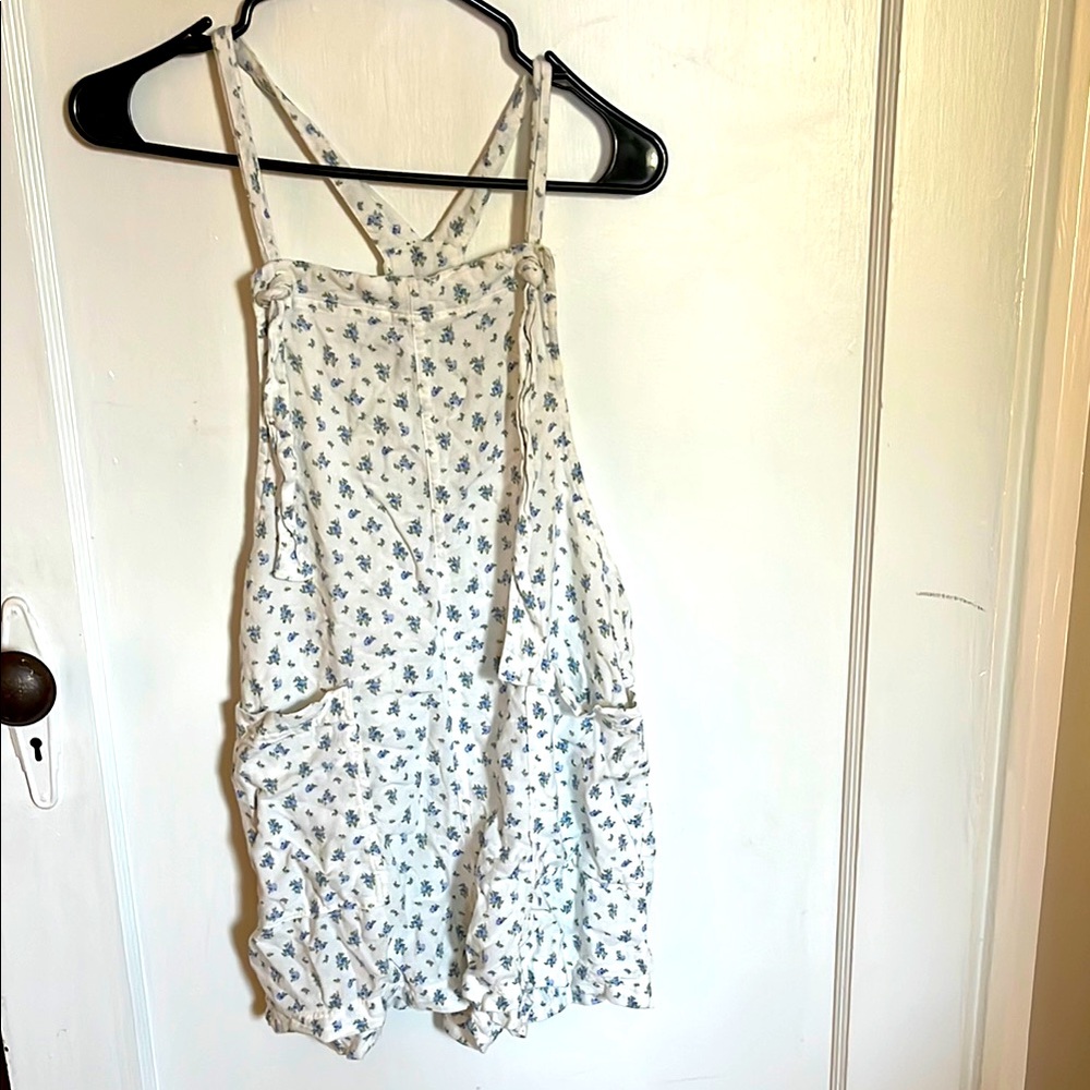 Floral Print Romper with Straps